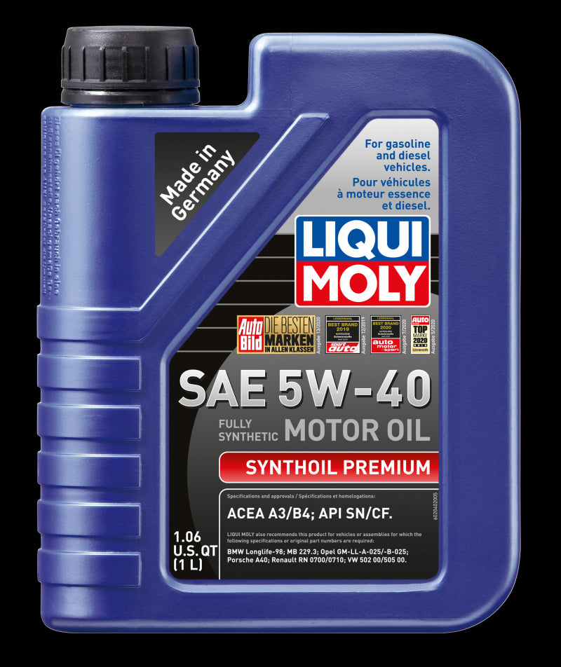 Liqui Moly 1L Synthoil Premium SAE 5W40 Motor Oil 2040