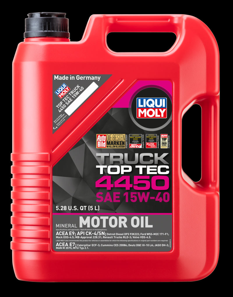 Liqui Moly 5L Top Tec Truck 4450 SAE 15W40 Motor Oil 22038