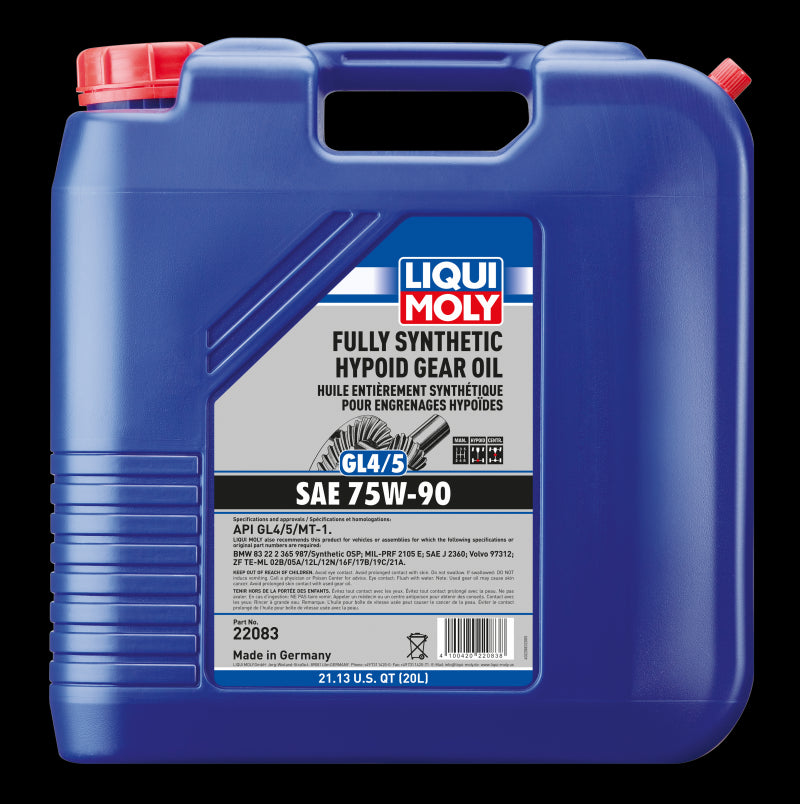 Liqui Moly 20L Hypoid (GL4/5) Synthetic 75W90 Gear Oil 22083