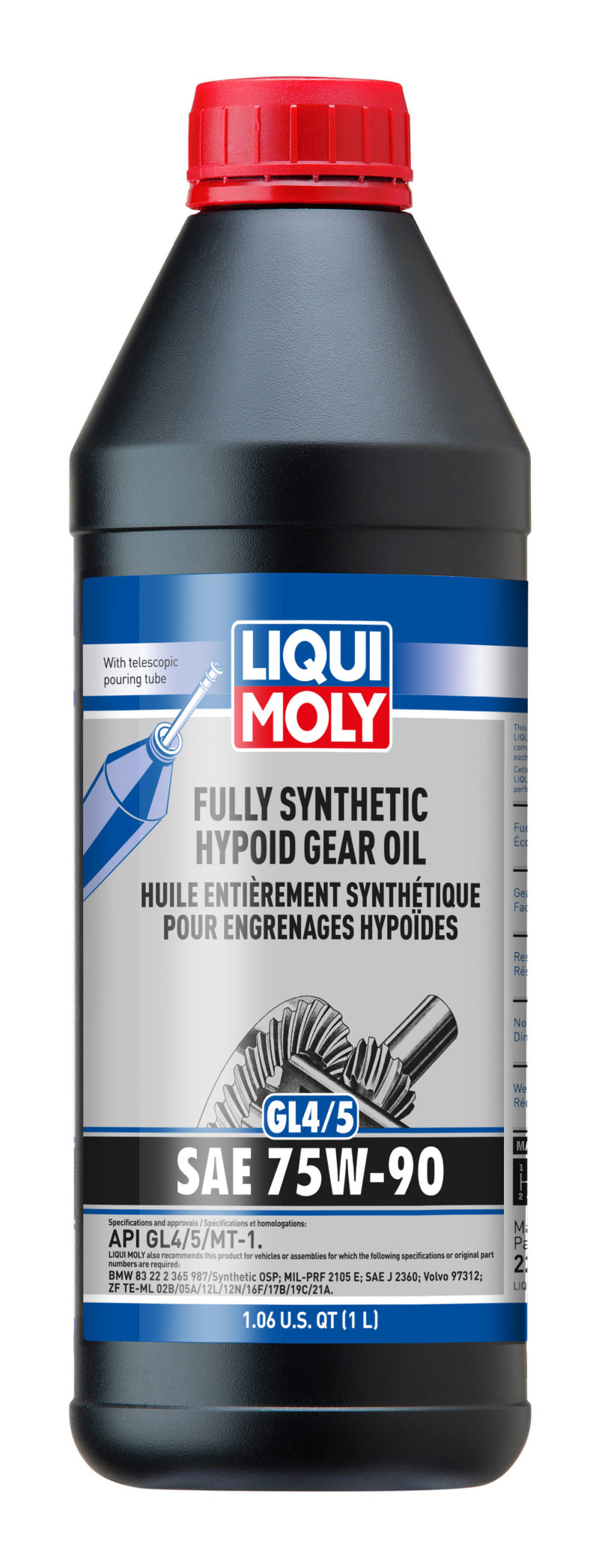 Liqui Moly 1L Hypoid (GL4/5) Synthetic 75W90 Gear Oil 22090