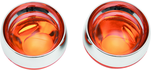 Kuryakyn Deep Dish Bezels With Amber Lenses 2268