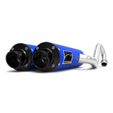 HMF Muffler Honda Talon 19-24 Bohemian Blue Performance Dual Full System Exhaust Black Turn Down End Cap