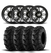 ITP SS216 12" Matte Black Wheels And Mud Lite II Tires [23x8-12]