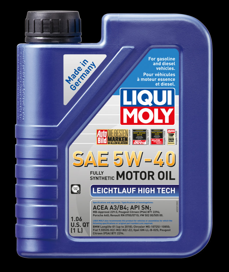 Liqui Moly 1L Leichtlauf (Low Friction) High Tech SAE 5W40 Motor Oil 2331