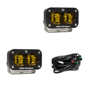 Baja Designs Auxiliary LED Light Pod Pair S2 Series SAE Pattern Baja Amber Lens Universal 237811
