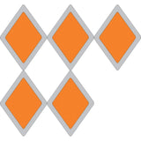 Set of 5 Orange Plastic Reflective Snowmobile Trail Blazer Diamond