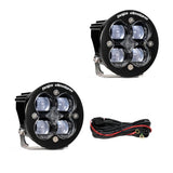 Baja Designs Auxiliary LED Light Pod Pair Squadron-R Series SAE Pattern Clear Lens Universal 247802