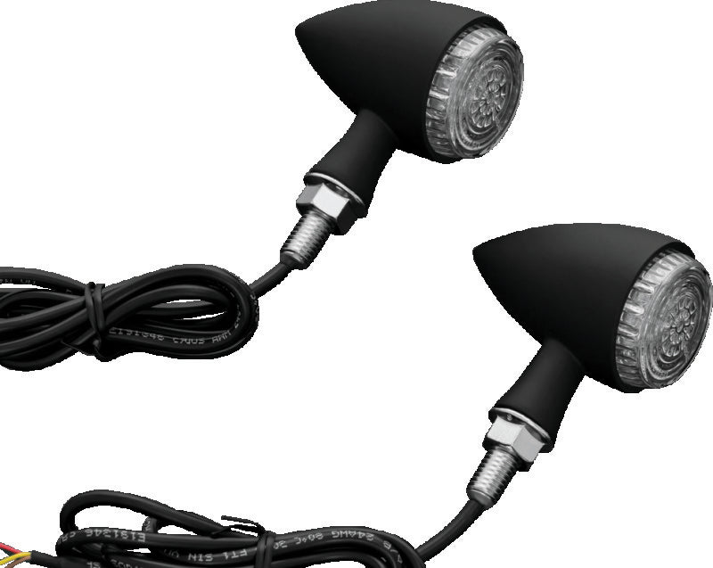 Kuryakyn Black Torpedo Indicator LED Amber Lights Turn Only Matte 2510