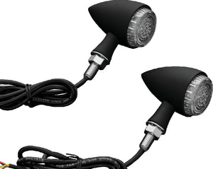 Kuryakyn Black Torpedo Indicator LED Amber Lights Turn Only Matte 2510
