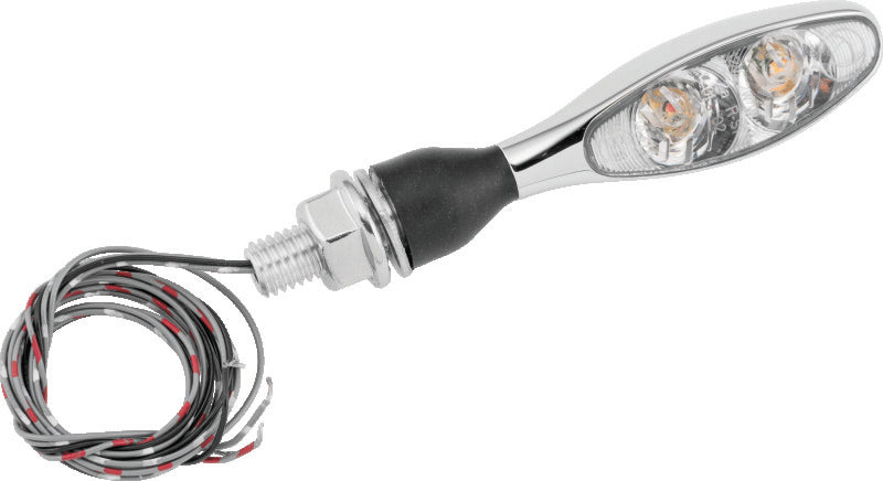Kuryakyn Chrome Micro 1000 Dual-Function LED Light Clear Lens Red/Red/Amber