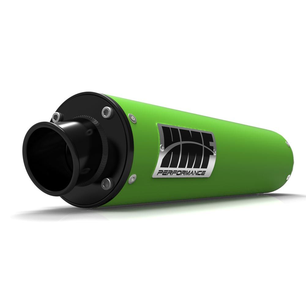 HMF Muffler Kawasaki Brute Force 750/650i 05-13 Green Performance Slip On Exhaust Black Turn Down End Cap