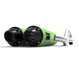 HMF Muffler Kawasaki KFX 700 04-10 Green Performance Dual Full System Exhaust Black Euro End Cap