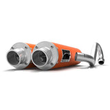 Silenciador HMF Kawasaki KFX 700 04-10 Naranja Rendimiento Doble Sistema Completo Escape Tapa de Extremo Abatible