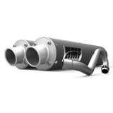 HMF Muffler Kawasaki KFX 700 04-10 Gun Metal Performance Dual Full System Exhaust Turn Down End Cap