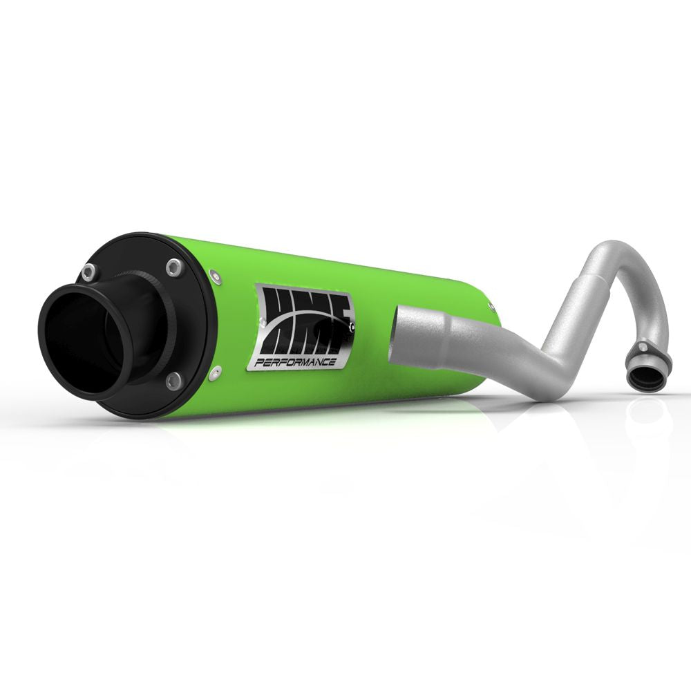 HMF Muffler Kawasaki Brute Force 750 15-24 Green Performance 3/4 Exhaust Black Turn Down End Cap