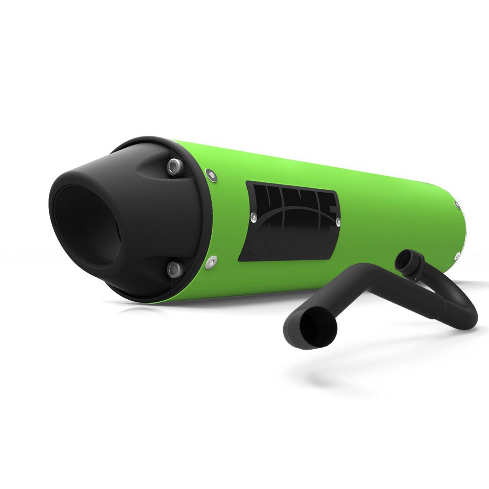 HMF Muffler Kawasaki Brute Force 750 15-24 Green Performance 3/4 Exhaust Blackout Euro End Cap