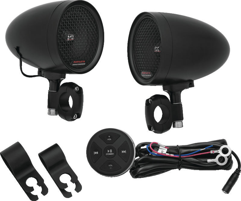 Kuryakyn Black Road Thunder Speaker Pods Bluetooth Audio Controller 2713