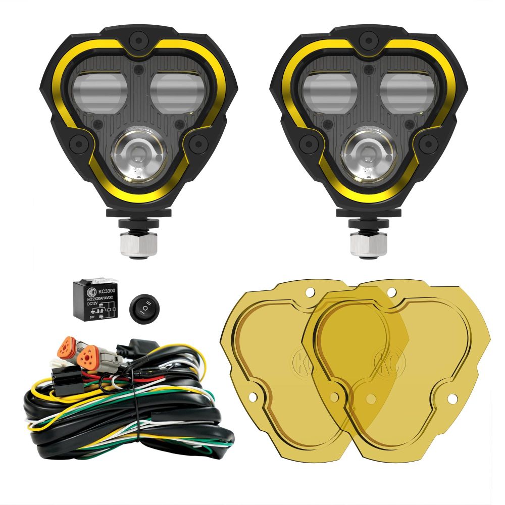 KC HiLiTES FLEX ERA 3 Dual Mode SAE Fog LED Light Pods - 2-Light Master Kit 284