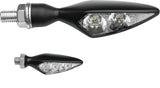 Kuryakyn Satin Black Rhombus S Front Left Amber LED Turn Signal Clear Lens 2850