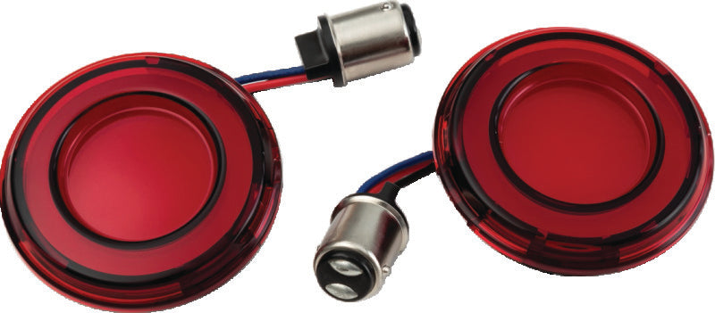 Kuryakyn Tracer LED Rear Turn Signal Insert Red Light Red Lens 1157 2906
