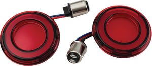 Kuryakyn Tracer LED Rear Turn Signal Insert Red Light Red Lens 1157 2906