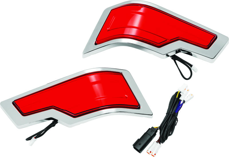 Kuryakyn Tracer Tour-Pak Rear Lights Chrome Red Lens 2954
