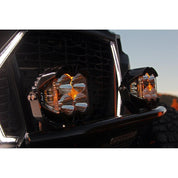 Baja Designs Auxiliary LED Light Pod Pair Baja Amber Backlight LP4 Pro Series Driving/Combo Pattern Baja Amber Lens Universal 297813