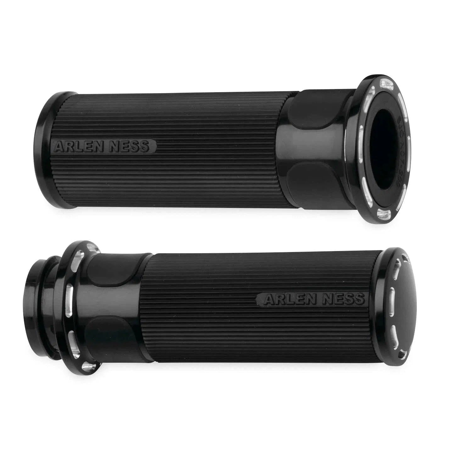 Arlen Ness Fusion Black Slot Track Hand Grips Harley Throttle By Wire Models New