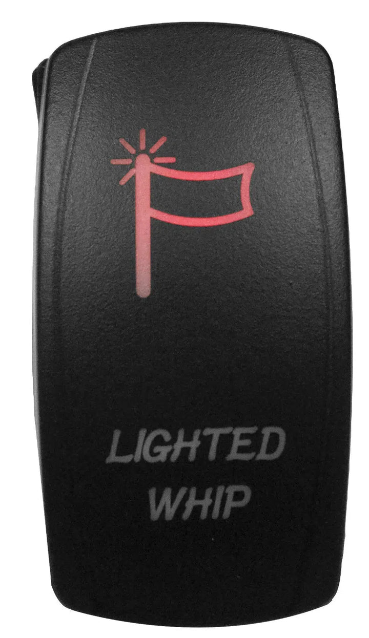 DragonFire Racing Laser-Etched Dual LED Switch - Lighted Whip on/off - Red - 04-0073