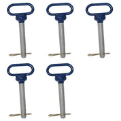 Set of 5 Hitch Pin Poly Coated Handle 1/2 Inch X 4 Inch