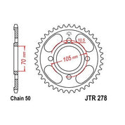 Steel Rear Sprocket 36T for Street HONDA SL350 1970