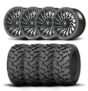 Set of Four Bullite Blade Wheels 15" Gray And Kenda K3203 Mastodon AT Tires [35x10R-15]