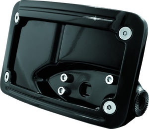 Kuryakyn Gloss Black Curved Horizontal Mount Side License Plate Holder 3125