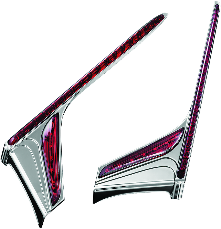 Kuryakyn LED Vertical Rear Light Strips Chrome Red Lens 3237