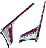 Kuryakyn LED Vertical Rear Light Strips Chrome Red Lens 3237