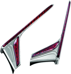 Kuryakyn LED Vertical Rear Light Strips Chrome Red Lens 3237