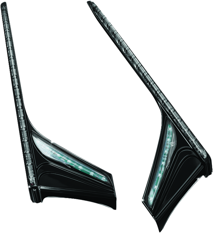 Kuryakyn LED Vertical Rear Light Strips Gloss Black Smoke Lens 3247