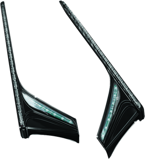 Kuryakyn LED Vertical Rear Light Strips Gloss Black Smoke Lens 3247