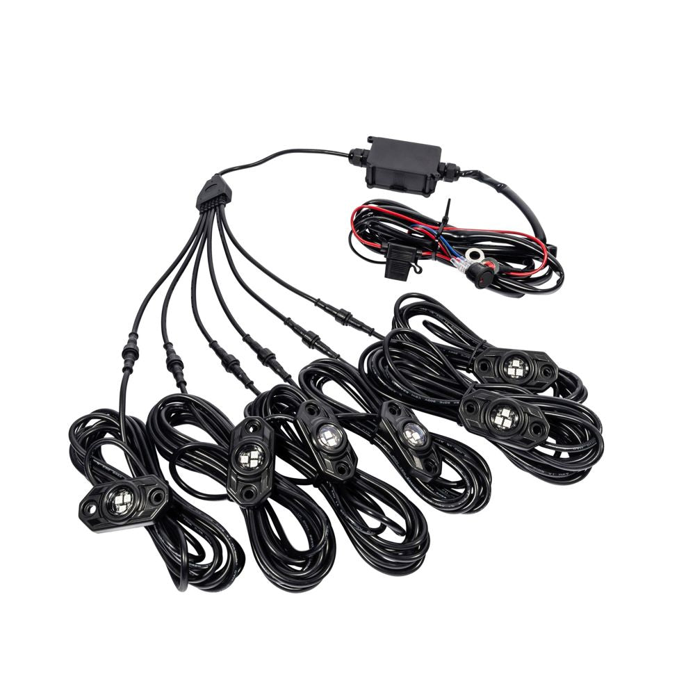 KC HiLiTES C-Series RGB Multi-Color Multi-Use LED 6-Light System - 5W Flood Beam