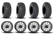 System 3 SB-3 Beadlock Machined/Matte Black 15" Wheels And SS360 Sand/Snow Tires [32x10-15] ,[32x12-15]