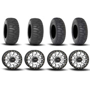System 3 SB-3 Beadlock Machined/Matte Black 15" Wheels And SS360 Sand/Snow Tires [32x10-15] ,[32x12-15]