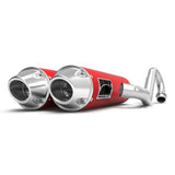 HMF Muffler Polaris Scrambler/Sportsman XP S 20-24 Red Performance Dual Full System Exhaust Euro End Cap