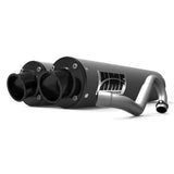 HMF Muffler Polaris Scrambler/Sportsman 20-24 Gun Metal Performance Dual Full System Exhaust Black Turn Down End Cap