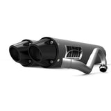 HMF Muffler Polaris Scrambler/Sportsman XP S 20-24 Gun Metal Performance Dual Full System Exhaust Black Euro End Cap