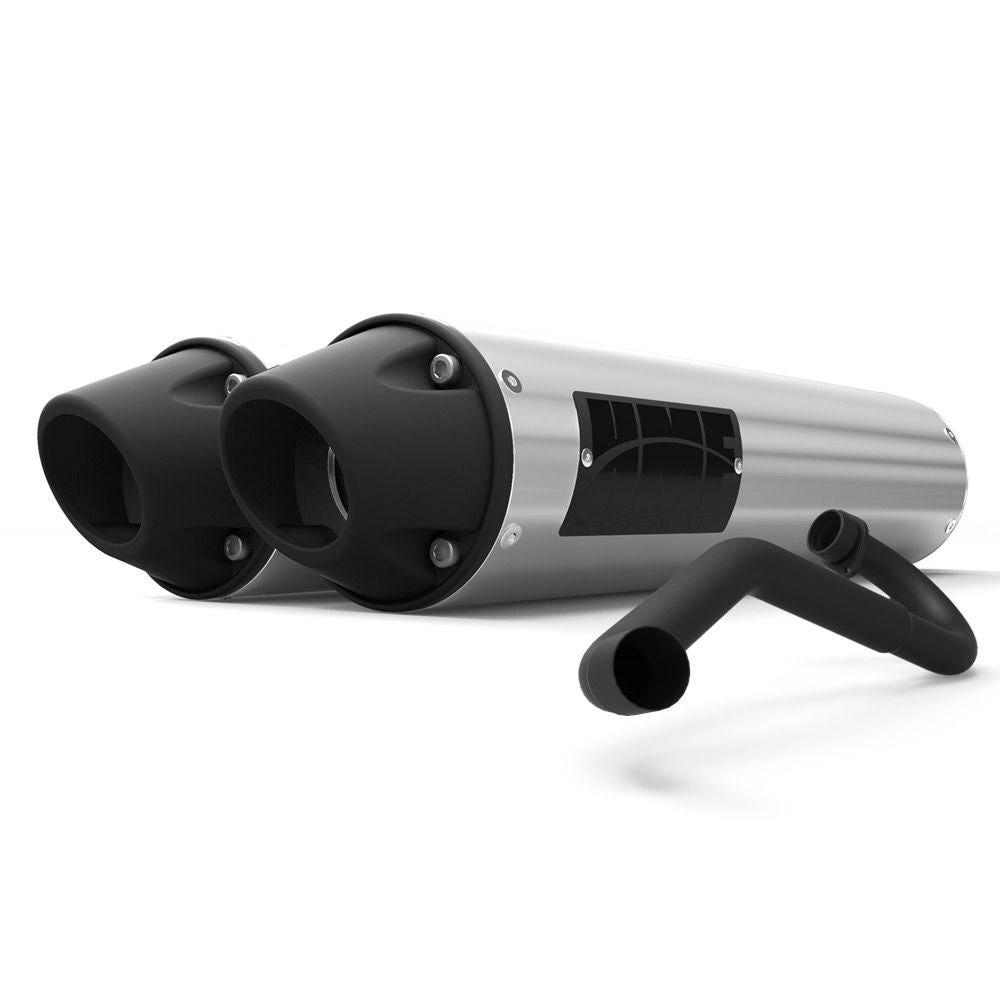 HMF Muffler Polaris RZR XP 900 11-14 Brushed Performance Dual Full System Exhaust Blackout Euro End Cap