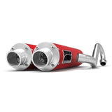 HMF Muffler Polaris RZR S 900/Trail 15-21 Red Performance Dual Full System Exhaust Turn Down End Cap