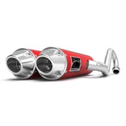 HMF Muffler Polaris RZR S 900/Trail 15-21 Red Performance Dual Full System Exhaust Euro End Cap