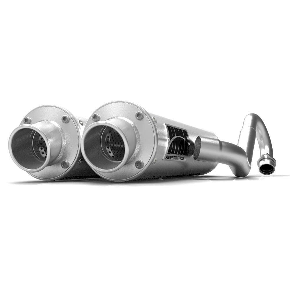 HMF Muffler Polaris RZR XP/4 1000 15-23 Brushed Performance Dual Full System Exhaust Turn Down End Cap