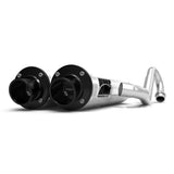 HMF Muffler Polaris RZR XP/4 1000 15-23 Brushed Performance Dual Full System Exhaust Black Turn Down End Cap