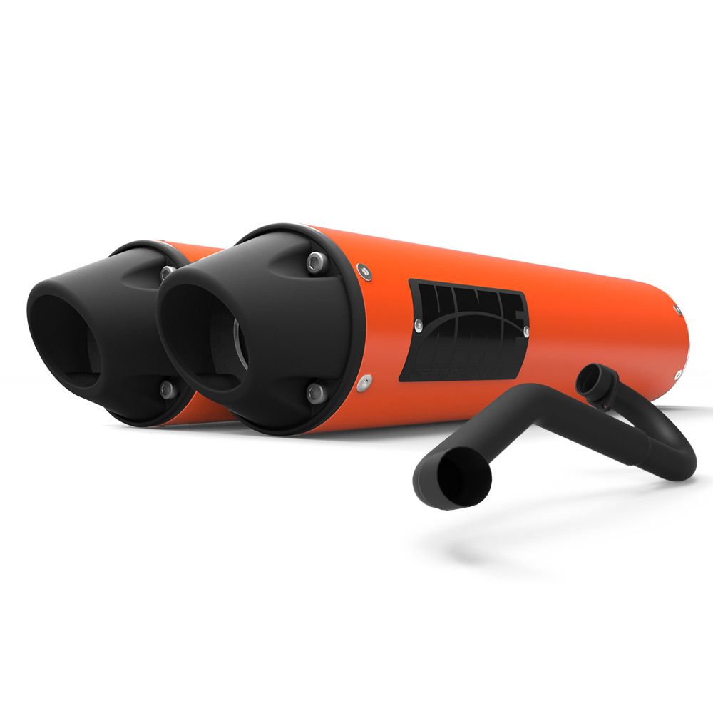 HMF Muffler Polaris RZR XP/4 1000 15-23 Orange Performance Dual Full System Exhaust Blackout Euro End Cap